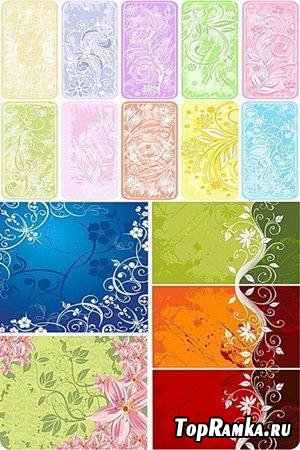 Vector backgrounds floral mix