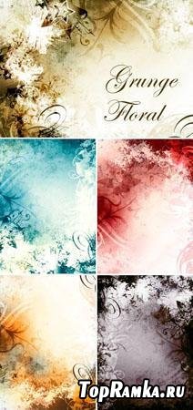 6 Grunge Floral Backgrounds