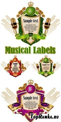 Music Labels Vector