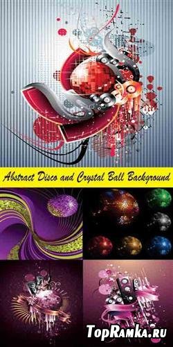 Stock Vector - Abstract Disco and Crystal Ball Background