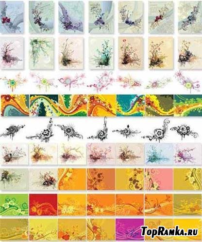 Floral Backgrounds Vector Pack