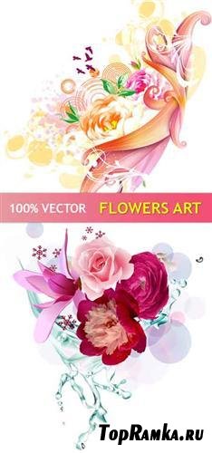 Stock vector - Art Flowers Design